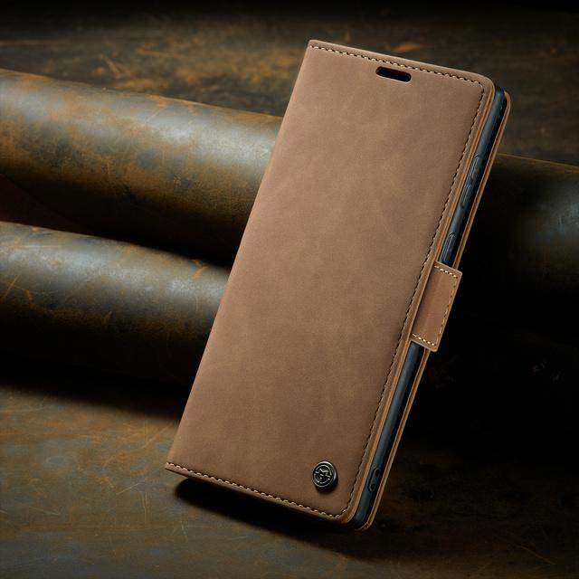 

Кожаный чехол с защитой от пыли и полной защитой для Samsung Galaxy S23 Ultra S22 Plus S21 Fe A14 A34 A54 5g A13 A33 A53 A73 A52s A52 Capa for Galaxy S23 ultra коричневый