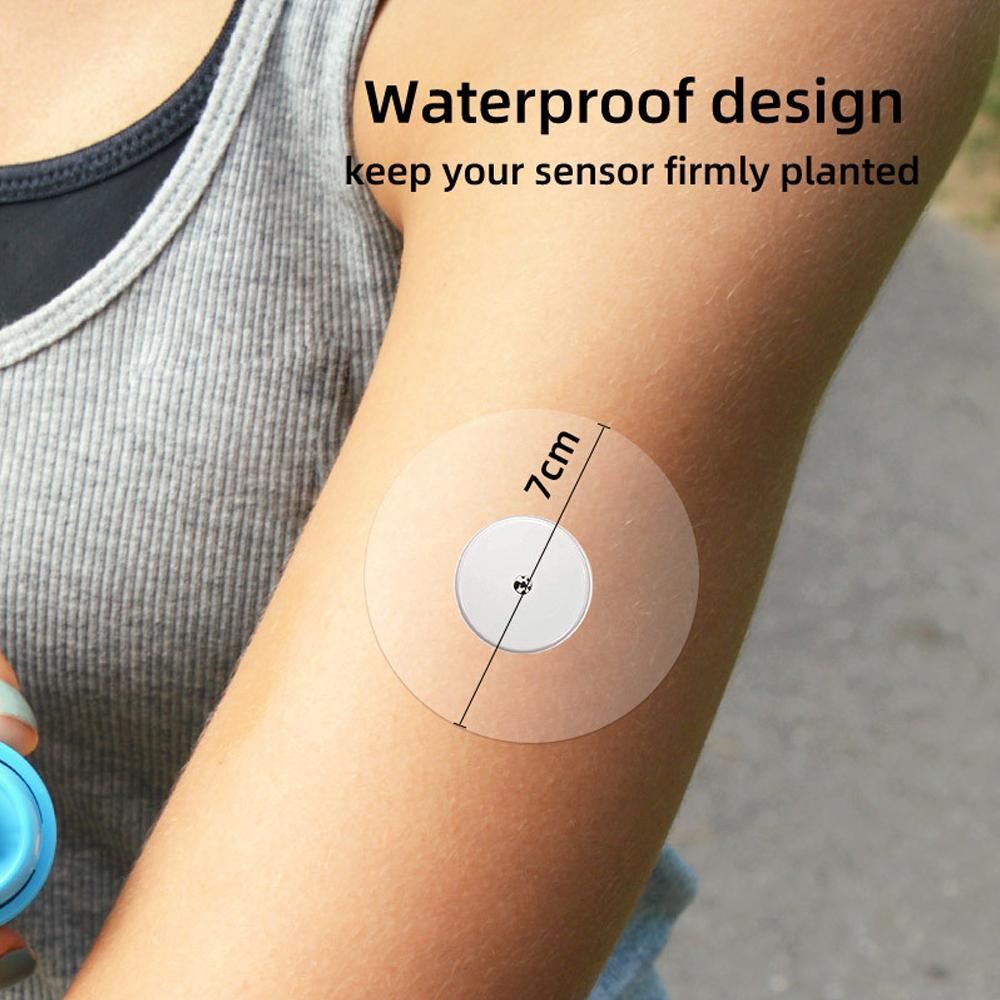 Tcare 10Pcs Universal Sensor Patches Breathable Waterproof Adhesive Clear No Glue Center For All Devices