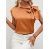 Top estivo da donna con fiocco a mezza lunghezza e design a nicchia