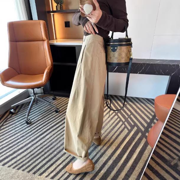 Lyocell Nine-point Straight-leg Grandma Pants—Women's 2026 Petite Wide-leg Casual