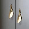 Golden Leaf Design Drawer Pull Handle Loquat Leaf Shape Wardrobe Knob Handle  Cabinet Door