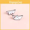Stylish Alloy Material Paper Airplane Brooch Creative Glittery Badge For Individualistic Fashion Lovers