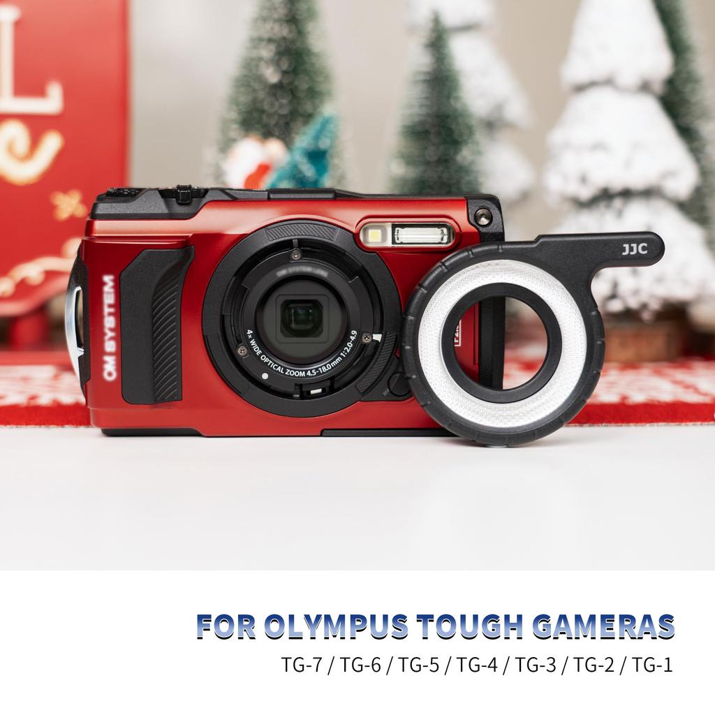 JJC LED světelný kroužek Olympus Tough TG7 TG6 TG5 TG4 TG4 TG3 TG2 Digitální fotoaparát makro kroužkové světlo Blesk Olympus Náhrada za makro TG-7 TG-6 TG-5