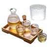 Japanese Sake Jug Set Glass Wine Set Household White Wine Cup Hammer Pattern Cup Yellow Wine Warmer Hot Wine Jug Wine Dispenser