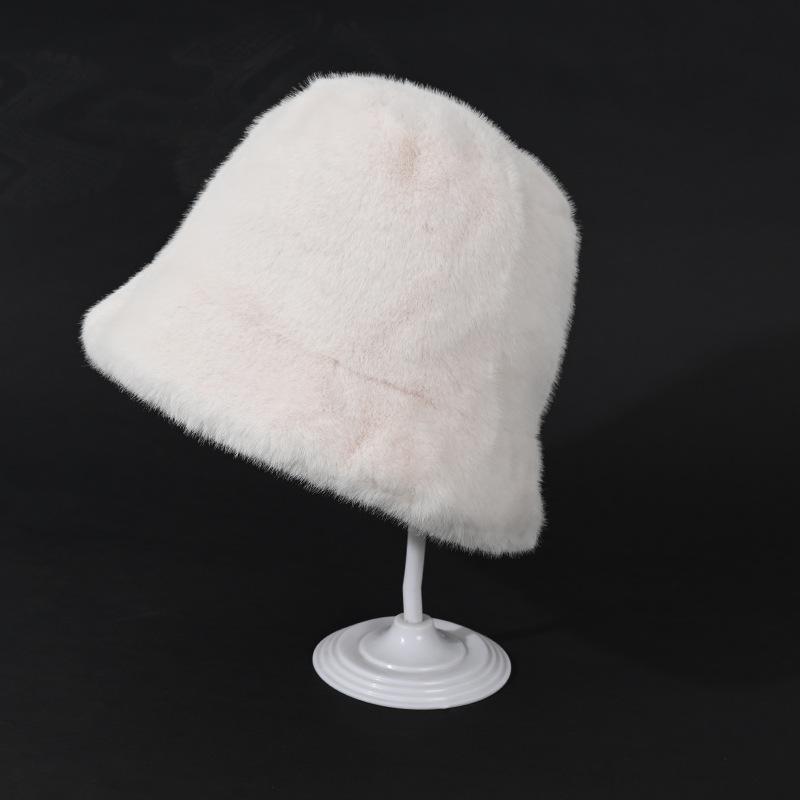 Autumn and winter ladies hat teddy plush bucket hat fashion versatile basin hat warm hat