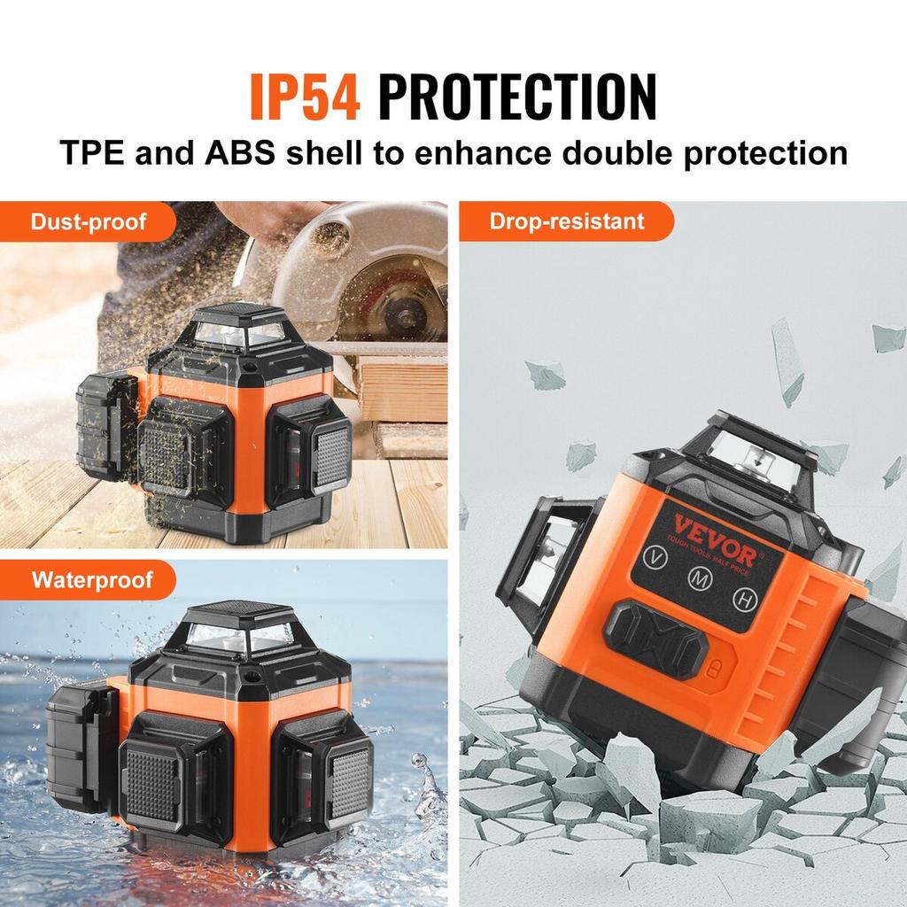 Laser Level 100ft Green Cross Line Self Leveling High Accuracy Measuring