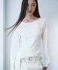 NOWANDTOMORROW W Boat Neck Knit T-Shirt [Ivory]