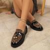 Leopard Print British Style Low-top Shoes 2025 Autumn New Fringed Retro One-foot Loafer Shoes for Women