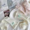 Sweet Bow Mid-calf Socks for Women, Summer Thin Mesh Hollowed-out Pile Socks, Solid Color Lace Long Socks