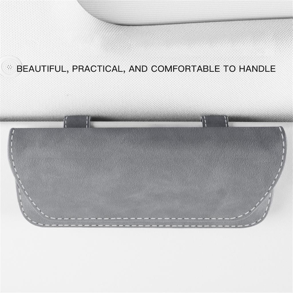 Sunglasses Holder for Car Sun Visor Eyeglasses Car Visor Clip Storage Glasses Organizer Case PU Leather Glass Holder