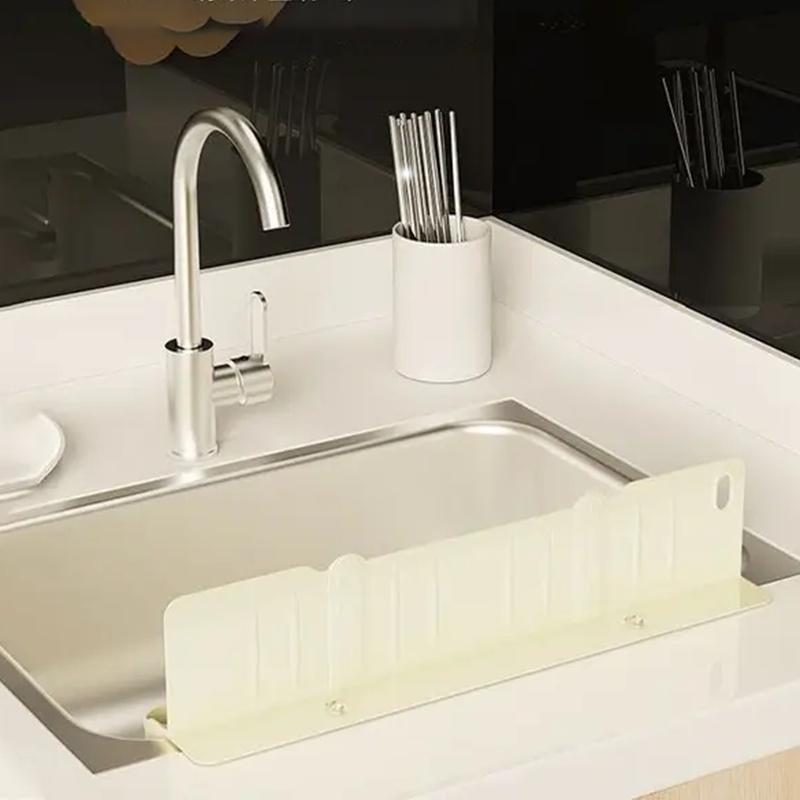 Silicone Sink Splash Guard With Waterproof And Splash-Proof Design, Drain And Storage Tray For Dishwashing And Kitchenware