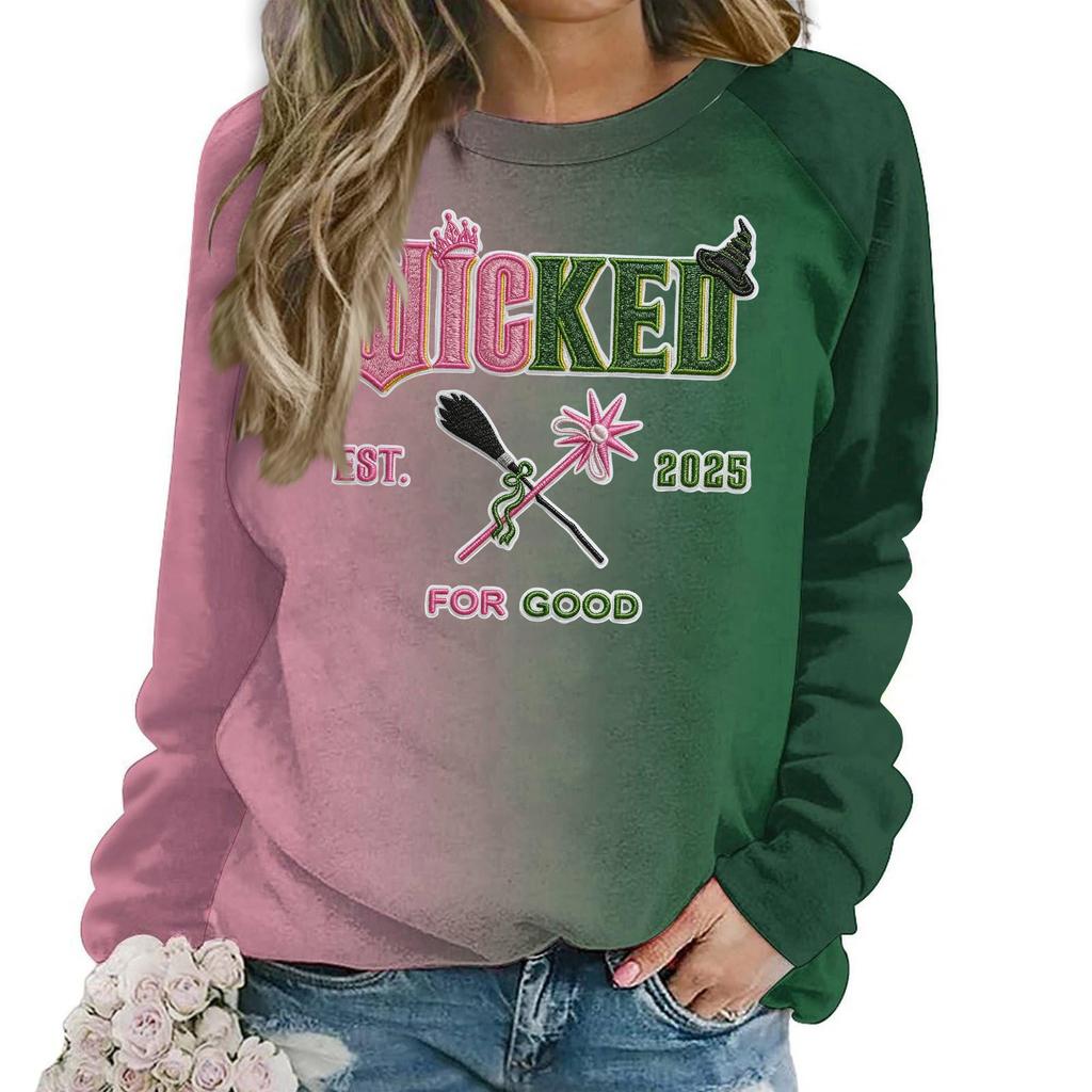 Women's Fashion Casual Long Sleeve Loose Printed Sweatshirt Top