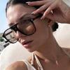  Vintage Double Bridges Pilot Women Sunglasses Fashion Square Black Tea Shades UV400 Men Sun Glasses