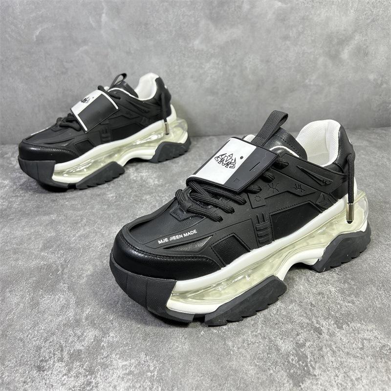 

Кроссовки мужские на толстой подошве с воздушной подушкой, модные повседневные кроссовки из микрофибры, кожаной ткани, дышащие, с увеличенной высотой, на платформе 40