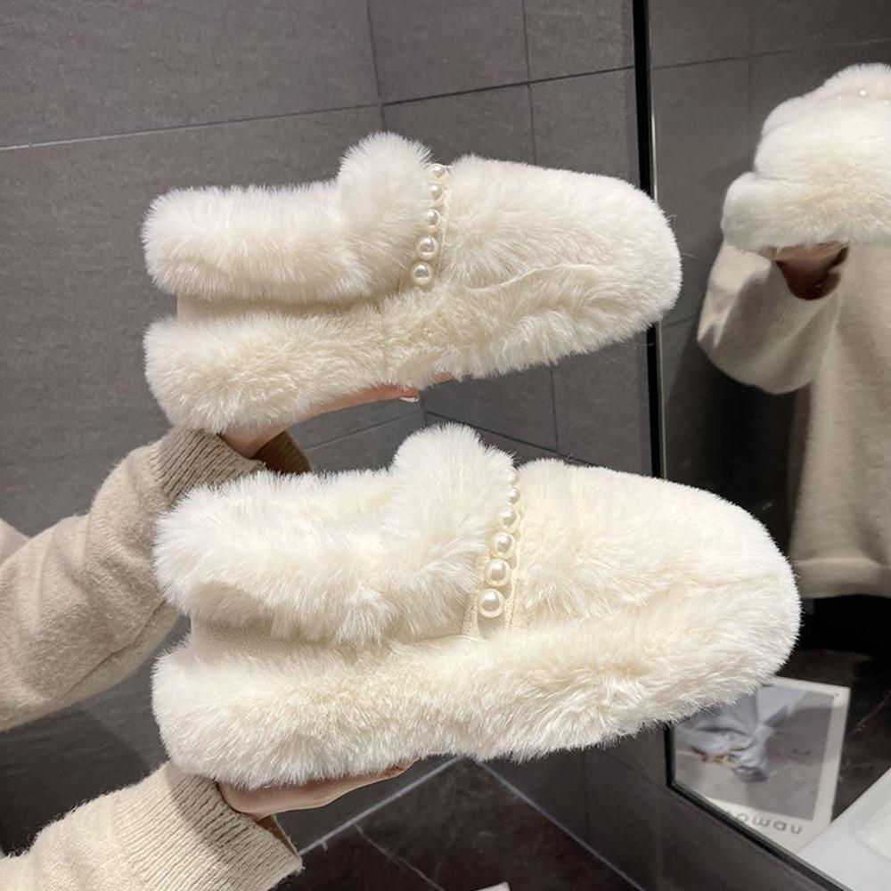 Fashion Luxury Sheep Fur Lined Loafers Women Lambswool Shoes Ladies Winter Slip On Furry Flats Cotton Wool Mocasine Femme Barefoot Boots