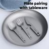 Metal Camping Plate with 3 PCS Suit Integrated Tableware Titanium Plate BBQ Plates Camping Plates