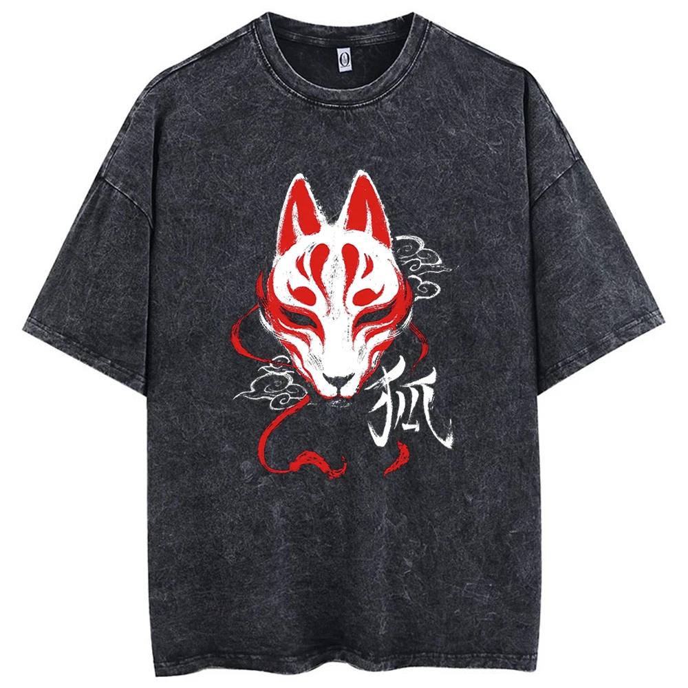 2026 Nouveau T-shirt Chaud Imprimé Anime Lavage Acide 100% Coton Streetwear Hauts Vintage Manga Mode T-shirts Oversize Unisexe