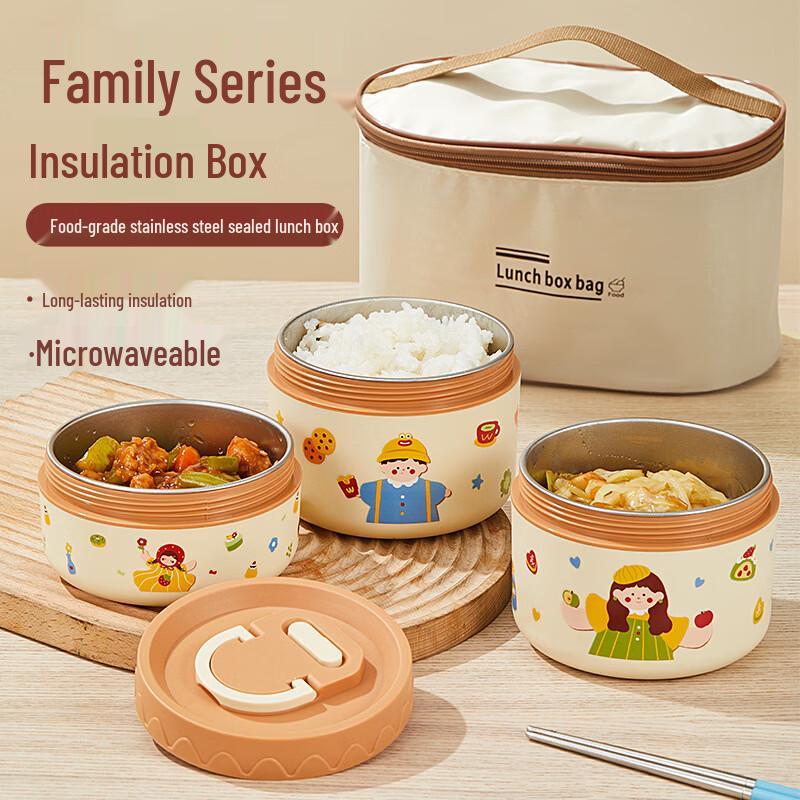 Shengjia 304 Stainless Steel Insulated Microwaveable Lunch Box Set