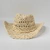 Hollow straw hat Summer sunshade cowboy hat Handwoven hat Outdoor sunscreen straw hat Corn husk