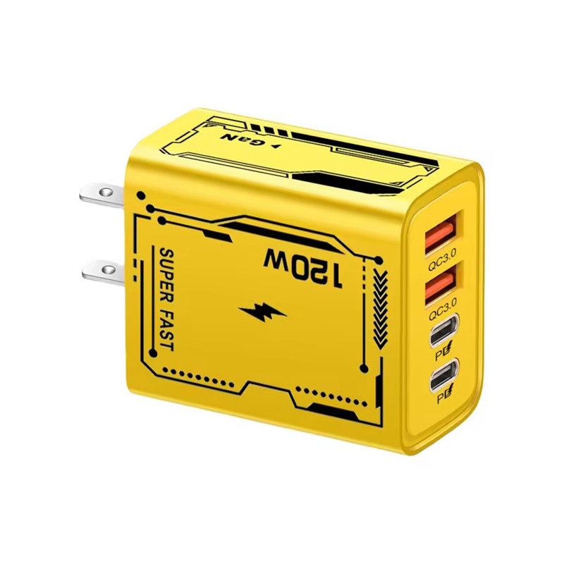 120W rychlé nabíjení 4 porty USB C nástěnná nabíječka QC3.0 PD napájecí adaptér pro iPhone 16 15 pro Huawei pro Samsung pro Xiaomi