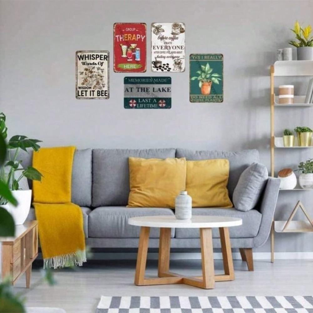 Metal Poster Wall Art, Vintage Tin Sign for Garden Living Room, Housewarming Gift