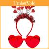 Valentine Heart Headband With Glitter Embellishments For Womens Party Decor