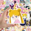 50 Pcs/Set Anime Sailor Moon Sticker Cartoon Graffiti PVC Waterproof Stickers for Laptop Suitcase Bicycle Toy Decals for Kids