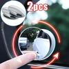 2Pcs Round Frame Convex Blind Spot Mirror Safety Driving Wide-angle 360 Degree Adjustable Clear Rearview Mirror Car Accessories