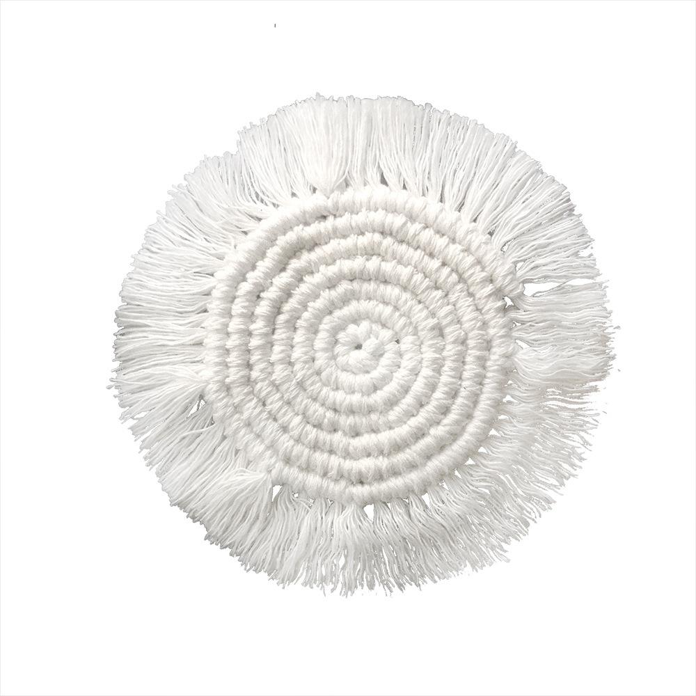 

1Pc Nordic Style Hand-woven Coaster Round Non-slip Mat Restaurant Party Table Decorative Mat Picnic Outdoor Moisture