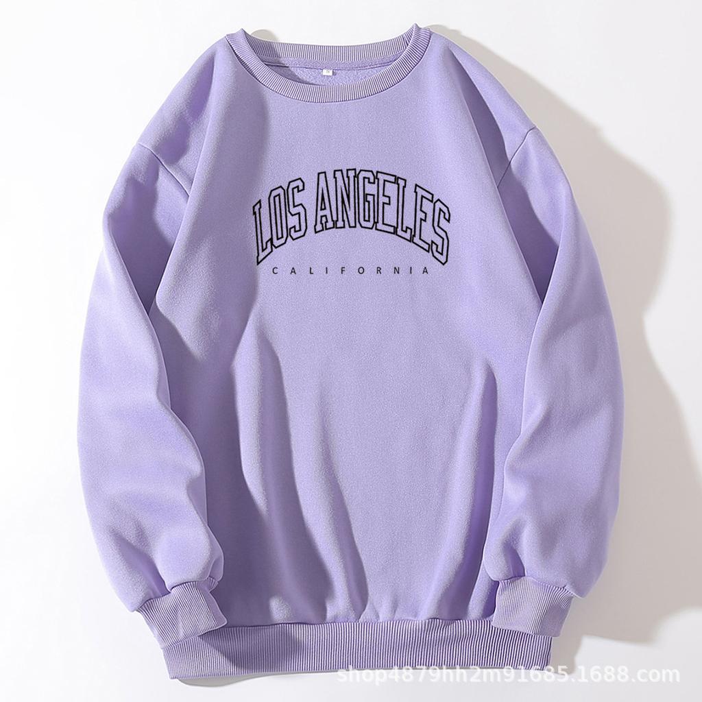 Fleece Women's Loose Crew Neck Sweater Women's Printed Jacket Casual Bottoming Shirt Girls Summers Wholesale