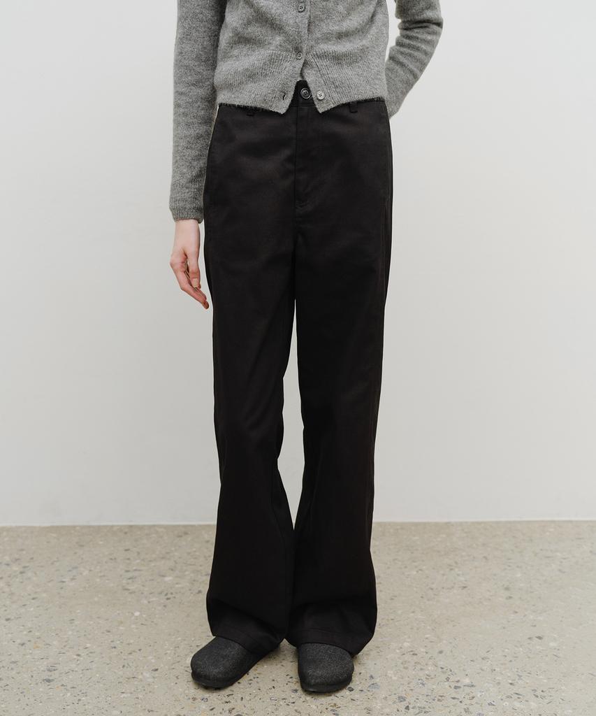 Malittepeulangsowajeobeo W Cotton Curved Line Pants Black