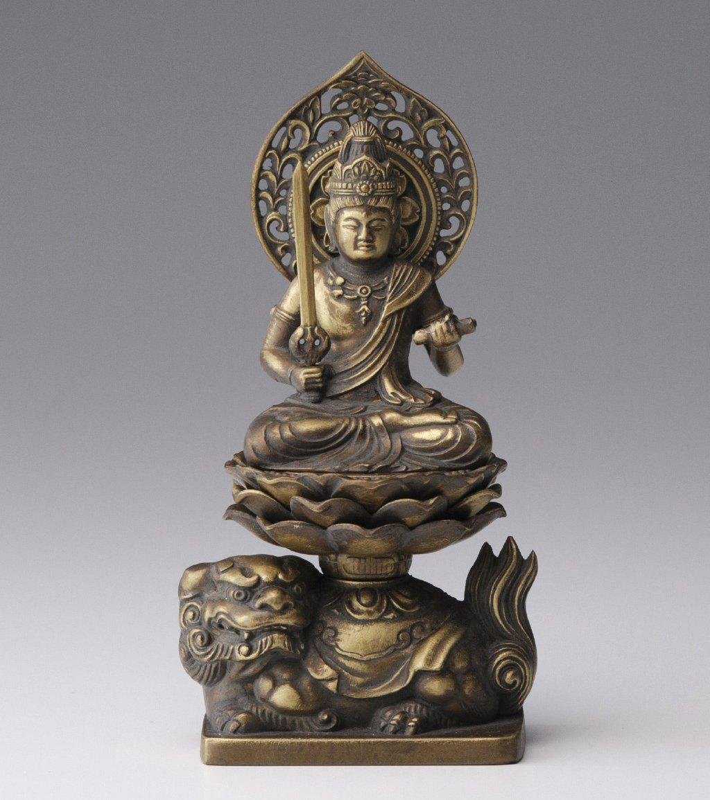 

Статуя Будды Манджушри Бодхисаттва 15 см золото Буддист Хидеун Макита Оригинальная модель в год Двенадцати Зодиакальных Хранителей Такаока Бронзовые изделия (старый