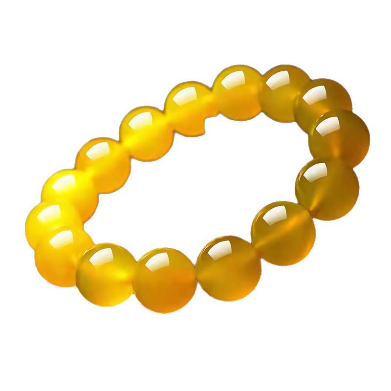 7A Grade Natural Yellow Agate Bracelet Ring Set for Men & Women