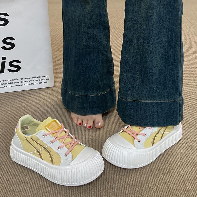 Fashion CRLAYDK Calssic Womens Big Toe Fashion Sneakers Skate Leather Walking Anti Slip Lace Up Trainer Shoes Ladies Sports Tennis