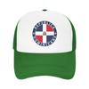 Dominikanische Republik Dominikanische Flagge Mesh Baseballkappe Lässige Trucker-Mütze Mütze Verstellbar Polyester Sonnenhüte Sommer Trucker-Hüte