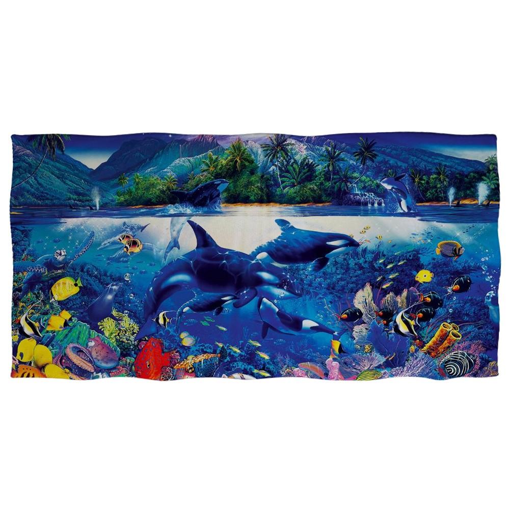 Süßes Delfin-Aufdruck Strandtuch für Erwachsene Kinder Weiches Wasserabsorbierendes Atmungsaktives Badetuch für Sommer Surf Reisehandtuch Decke