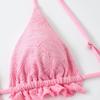 European & American Women's Sexy Solid Color Two-Piece Bikini Swimwear