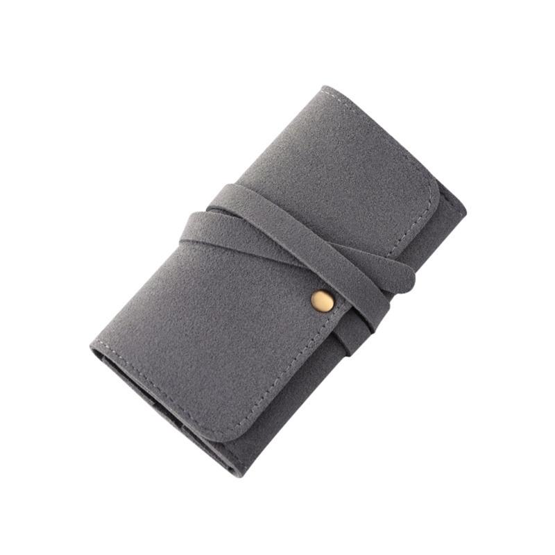 Jewelry Storage Roll Leather Case Secure Earring Necklace Handheld Organization J0MC