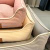 Square Doghouse New Product Detachable and Washable Cat Nest Pet Nest Cushion Summer Breathable Cotton Linen Pet Cushion