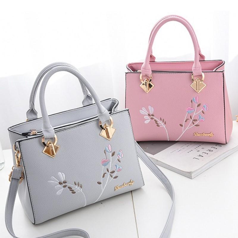 Modna haftowana damska torba na suwak Torebka na jedno ramię Casual Crossbody Bag