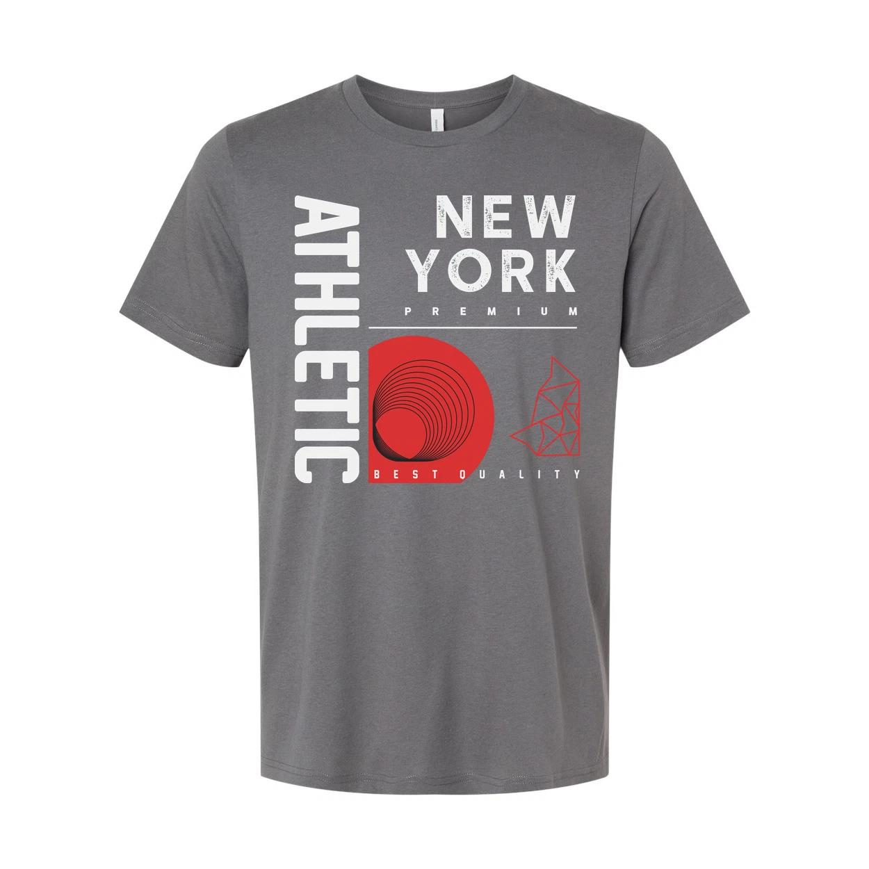 Urban New York Premium Graphic Unisex T Shirt With Red Concentric Circle And Geo 2XL