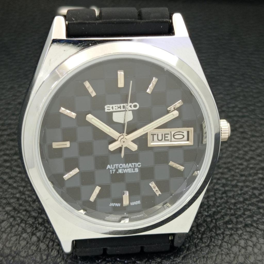 JAPAN SEIKO 5 AUTOMATIC MENS 6309A REFURBISHED BLACK COLOR DIAL WATCH A440215-d Sk-a440215-2