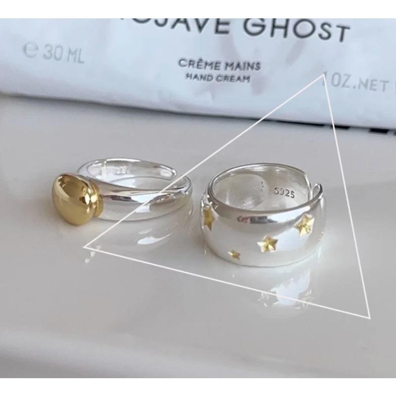 Sam Panda 925 Silver Rings For Women Men Fine Jewelry Finger Adjustable Open Vintage Chain Ring For Party Birthday Gift