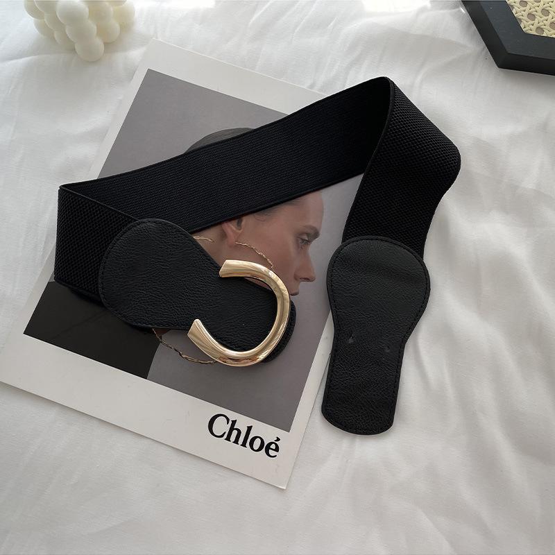 

Black Chic Womens Waist Belt For Dress Enhancement Comfortable Stretchy Design чорний