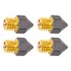 4 Pcs 3D Printer Nozzles Three Hole High Flow Fast Printing Extruders PTFE Coated Brass Print Head