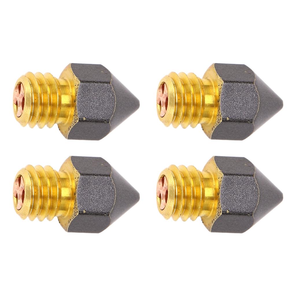 4 Pcs 3D Printer Nozzles Three Hole High Flow Fast Printing Extruders PTFE Coated Brass Print Head
