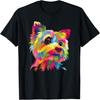 Farbenfrohes Pop Art Yorkshire Terrier Porträt Yorkie Liebhaber T-Shirt(4)