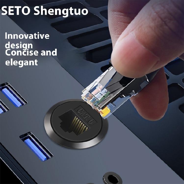 RJ45 Panel Mount Connector RJ45 Cat6 Female To Female Through Ethernet Extension Coupler Adapter Transmission