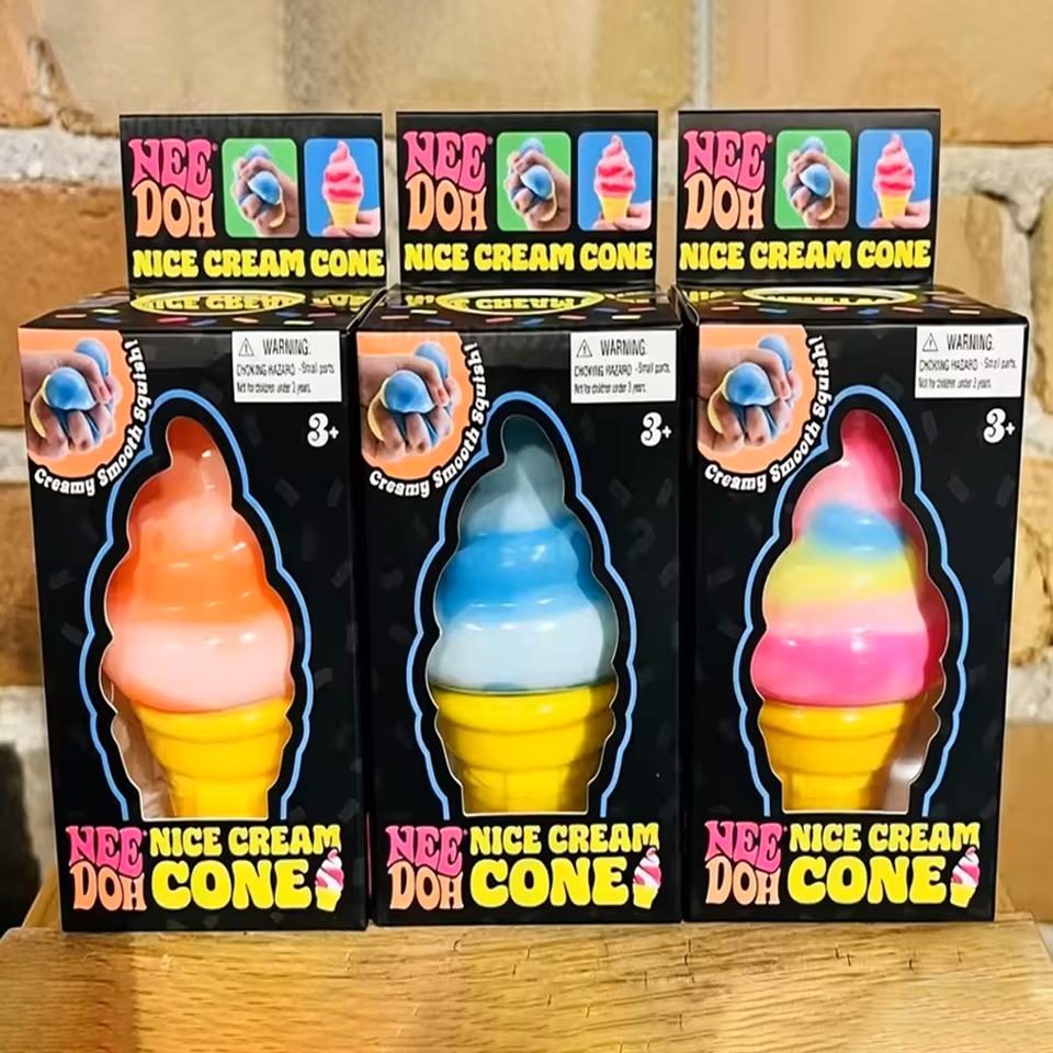 Needoh Nice Cube By Schylling Sensory Squeeze Toy Ice Cream Color Squishy Stress Relief Fidget Toys Children Adults Collectable