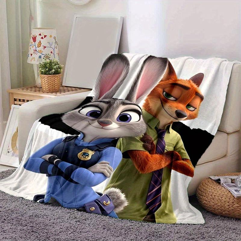 1 peça, Personagens do Filme Zootopia Cobertor de Decoração para Casa Perfeito para Sofá, Divã, Cama, Viagem, Acampamento, Carro, Praia, Soneca no Escritório Manta Macia Presente